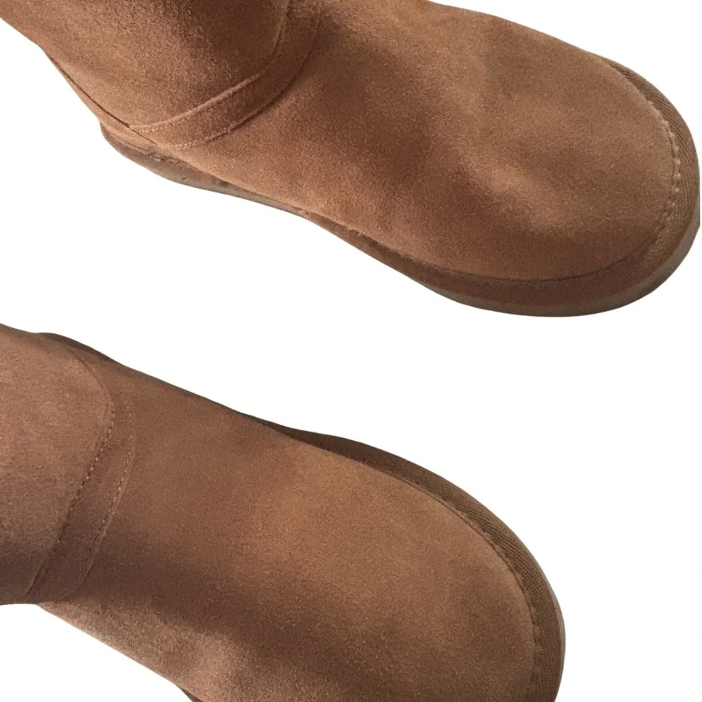 Women's Size 8 Chestnut Faux‎ Suede Winter Boots with Cozy Sherpa Lining